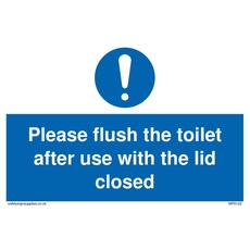 Bitte spülen Sie die Toilette nach Gebrauch mit geschlossenem Deckel