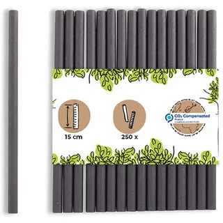 GREENBOX Papier Trinkhalme 15 cm Strohhalm 7 mm Ø I Trinkhalm biologisch abbaubar I schwarze Strohhalme I Party Trinkhalme für Cocktails I Papierstrohhalme 250 Stück, Schwarz