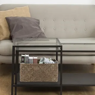 Aufbewahrungskorb Seegras Gewebter Dekorationskorb Wohnzimmer - Badezimmer Bürokorb - Multifunktionaler Aufbewahrungsorganizer - Rechteckiger Rattan Handtuchkorb