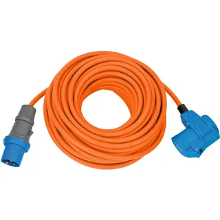 Brennenstuhl CEE Camping-Verlängerungskabel IP44 orange, mit CEE-Winkelkupplung und Schuko-Kombisteckdose, 25m (1167650525)