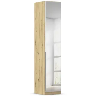 Rauch Möbel Alabama, Kleiderschrank für Schlafzimmer, Kinderzimmer, Wohnzimmer, Garderobe, Flur, 1-türig, Spiegel, mit Zubehör Basic, Farbe Weiß/Eiche Artisan, Holz, Breite 47 cm