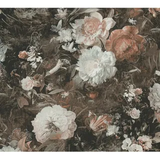 A.S. Création Vliestapete Blumen Braun Weiß