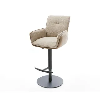 DeLife Barstuhl Nela-Flex Materialmix Schlamm Drehfuß höhenverstellbar Metall drehbar Taschenfederkern