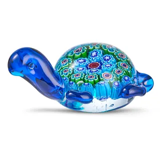 Handgeblasene Glas-Schildkröten-Figuren, Briefbeschwerer als Geburtstagsgeschenk, Glasschildkröten-Skulptur. (Meeresschildkröte)