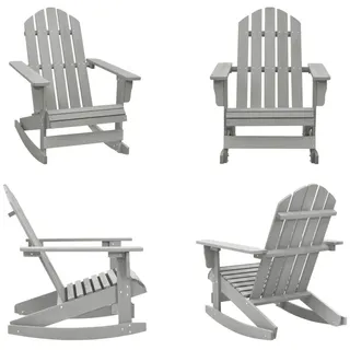 vidaXL Garten Schaukelstuhl Holz Grau - Schaukelstuhl - Schaukelstühle - Garten-Schaukelstuhl - Garten-Schaukelstühle - Grau