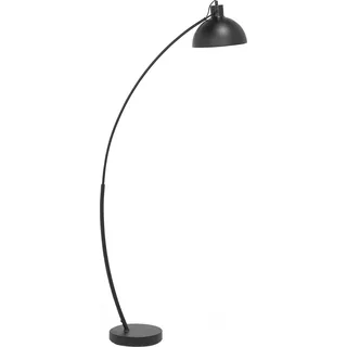 BELIANI Stehlampe Schwarz Metall 155 cm verstellbarer Schirm Kabel mit Schalter Bogenlampe Industrie Design - Schwarz