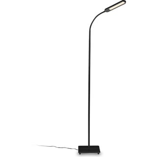 B.K.Licht - LED Stehlampe dimmbar, warmweiß bis kaltweiß einstellbar, Touch, Leselampe, Deko Wohnzimmer, Lampe, Deckenfluter, Bogenlampe, Standleuchte, Wohnzimmerlampe, 21x21x135 cm, Schwarz