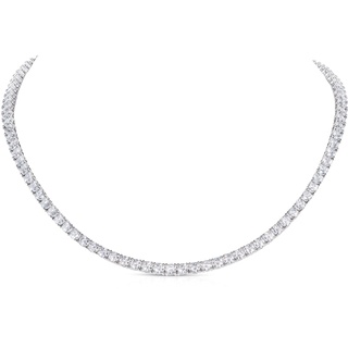 Diamond Treats 925 Sterling Silber Tennis-Halskette für Damen und Mädchen, atemberaubende Statement-Halskette mit 4 mm runden Cubic Zirkonia Steinen, Tennis-Kette in 925 Silber mit Geschenkbox