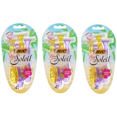 BIC Miss Soleil Einwegrasierer Damen, 3 x 4er Pack Einwegrasierer mit je 3 Klingen, mit Vitamin E für eine sanfte Rasur, Special Edition