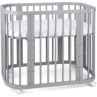 Waldin 5in1 Beistellbett Grau 65,5 x 92 cm