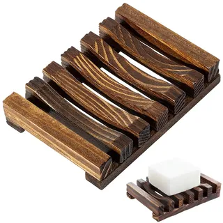 1 Stück Seifenschale Holz Dusche Handarbeit Seifenhalter Seifenablage aus Holz zu Küche Bad,Halter Bad Waschbecken Deck Seifenhalterung,Seifenablage Waschbecken für Badezimmer Küchenschwämme Lagerung
