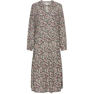 camel active Damen Langarm Kleid aus Reiner Viskose Blumenmuster, Womenswear-XL