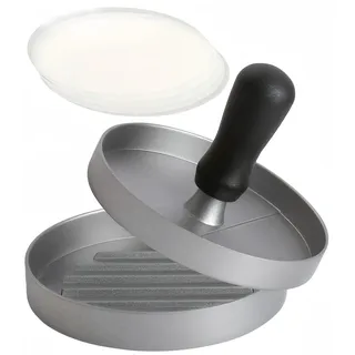 Beykakye Burgerpresse Antihaft mit 50 Patty Papieren - Robuste Hamburger Presse aus Aluminium für Grill, BBQ und Outdoor-Küche