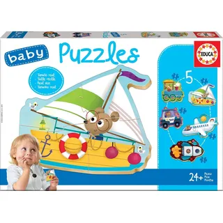 Educa Puzzle. Baby Puzzles 2 Vehicles 2x2/2x3/4 Teile