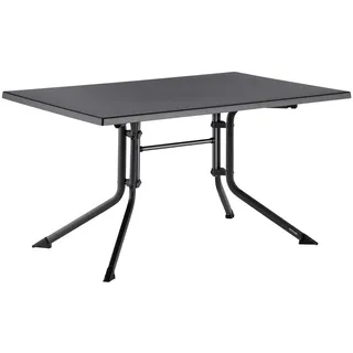 Kettler Gartenklapptisch , Anthrazit , Metall, Kunststoff , rechteckig , Rundrohr , 95x74x140 cm , UV-beständig, wetterbeständig, klappbar , Gartenmöbel, Gartentische, Klapptische