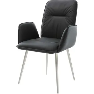 DeLife Esszimmerstuhl Vinja-Flex Leder schwarz 4-Fuß