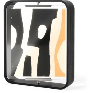 Umbra Bellwood Tischbilderrahmen 20x25 cm mit gebogenem Holzrand und beidseitig drehbarem Display, Schwarz