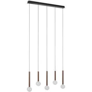Dieter Knoll Led-Hängeleuchte , Klar, Schwarz, Kupferfarben , Metall, Glas , Uni , 20 mm , rund , 10x180x90 cm , RoHS, Ce , Lampen & Leuchten, Leuchtenserien