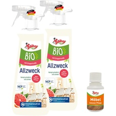 POLIBOY BIO Allzweck Reiniger - Universalreiniger für alle Oberflächen, auch für Holz - Vegan - 2x 500ml - Mit Produktprobe - Made in Germany