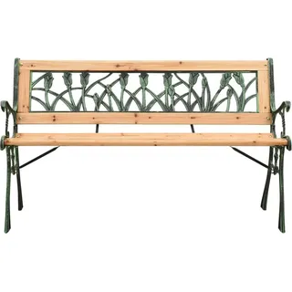 vidaXL Gartenbank 122 cm Gusseisen und Massivholz Tanne - Braun