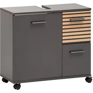 Schildmeyer Waschbeckenunterschrank Katta 2 Schubladen 65,1 x 60 x 32 cm Braun