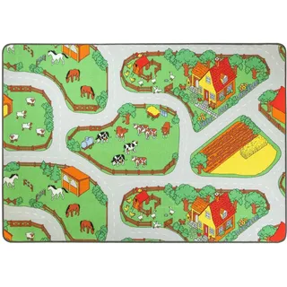 Primaflor Primaflor-Ideen in Textil Kinderteppich "Spielteppich BAUERNHOF, Made in Belgium", rechteckig 5 mm Höhe Straßen-Teppich, Kinderzimmer,