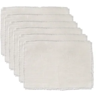 DII Tisch-Set, 100% Jute, rustikal, Vintage, für Partys, Grillfeiern, Alltag und Feiertage, 6er-Set, Meeresblau Tischset beige