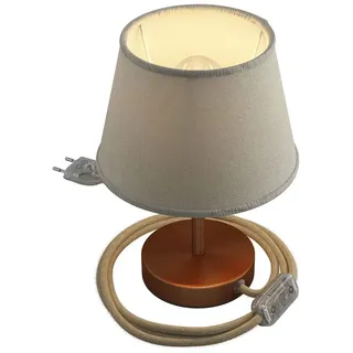 Creative Cables Alzaluce Imperio Tischlampe Mit Lampenschirm 10 Cm - Satin Copper / Beige - EU Plug