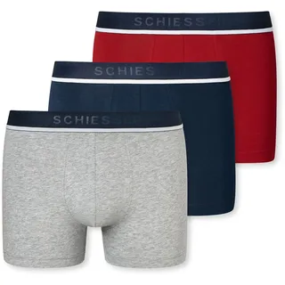 SCHIESSER Boxershorts 3er Pack Blau / Grau / Rot L