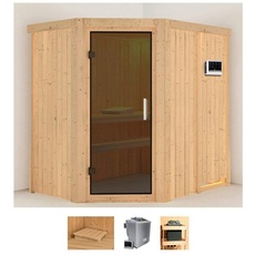 Bild von Sauna »Clara«, (Set), 9 KW-Bio-Ofen mit externer Steuerung beige