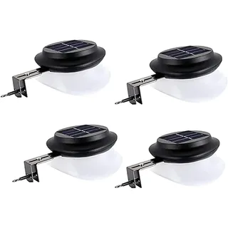 EONANT 4 Stück Solarleuchten Dachrinnen ,9 LED Solarlampen für Außen Wasserdicht Wandleuchten Für Zaun Straße Garten Terrasse Dekor (Schwarzes, Weißes)