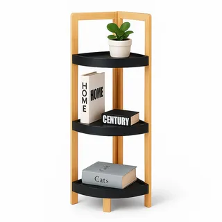 Relaxdays Eckregal 77 x 23 x 23 cm Schwarz