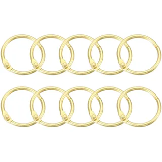 QUARKZMAN 24 Stück Duschvorhang Ringe - Gardinen Ringe aus Kohlenstoffstahl25mm Innendurchmesser Rund Vorhang Ringe Duschvorhang für Fenstervorhang Bettvorhang Duschvorhang, Gold