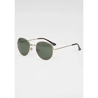 BASEFIELD Sonnenbrille, Klassische runde Metall-Sonnenbrille in gold, goldfarben