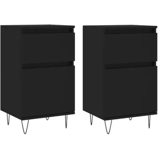 Sideboards 2 Stk. Schwarz 40x35x70 cm Holzwerkstoff - Schwarz
