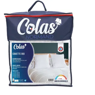 COLAS NORMAND Bettdecke 260 x 240 cm, Bio-Baumwolle und recycelte Füllung, leicht, weich, maschinenwaschbar bei 40 °C