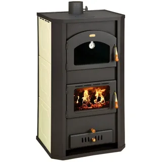 Wasserführender Kaminofen mit Backfach Prity FG W20 BImSchVII 17.3 + 6.5 kw - Schwarz