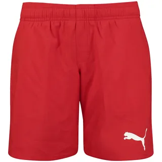 Badeshorts PUMA "PUMA SWIM BOYS MID SHORTS", Kinder, Gr. 116, N-Gr, rot, Microfaser, Obermaterial: 100% Polyester, Badehosen Badeshorts, schnelltrocknend, Kordelzug