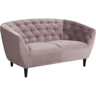 Actona GROUP 2-Sitzer RIA Sofa, Couch, Doppelsofa, Loveseat,«, Samtstoff, Massivholz-Beine, Taschenfederkern, Tufting, mit Armlehnen rosa & 150x78x84 cm