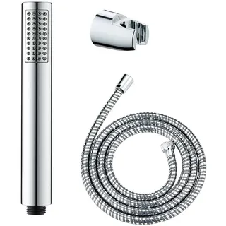 Wenko Mod. Basic Line Duschkopf Set Wanne, 3-teilig, klassische Stab-Handbrause, - silber