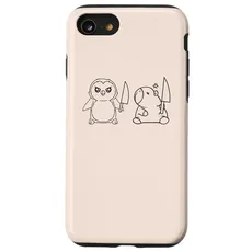 Hülle für iPhone SE (2020) / 7 / 8 Pinguin und Capybara und Messer