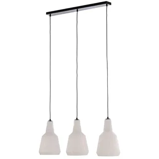 Lindby Pendelleuchte Belarion (Retro, Vintage Antik) in Weiß aus Glas (3 flammig E27) - Hängelampe Esstischlampe Hängeleuchte Wohnzimmerleuchte