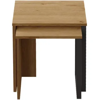 Mobili Rebecca Couchtischset 2er Set , Braun , Holzwerkstoff , 51x53x29.5 cm , Wohnzimmer, Wohnzimmertische, Couchtische