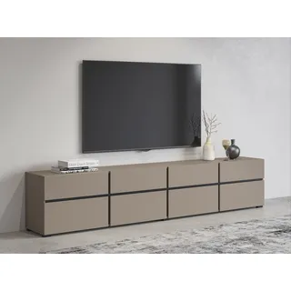 OTTO home Cross Lowboard 225 cm Braun Kunststoff/Metall/Melamin/Holzwerkstoff