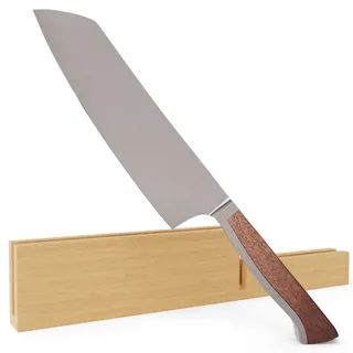 GÜDE Solingen - Santoku Messer geschmiedet, 18 cm, Walnussholz, mit Holzscheide, CAMINADA, Handmade Germany, Braun