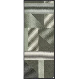 Barbara Becker Fußmatte Sense, Schmutzfangmatte waschbar, für Eingangsbereich Wohnungstür, Fußabstreifer, Türmatte, Grün, 67 x 170 cm