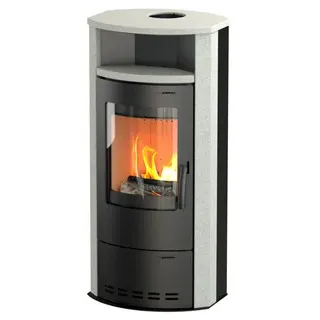 THERMIA Cumulus Kaminofen Stahl Schwarz/Abdeckplatte Kalkstein