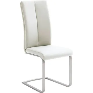 Novel Schwingstuhl , Weiß, Edelstahlfarben , Metall, Textil , Flachrohr , 42x104x61 cm , Stoffauswahl, Typenauswahl , Esszimmer, Stühle, Schwingstühle