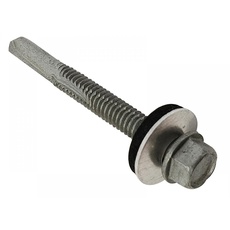 TechFast Roofing Sheet to Steel Hex Screw & Washer No.5 Tip 5.5 x 50mm Box 100