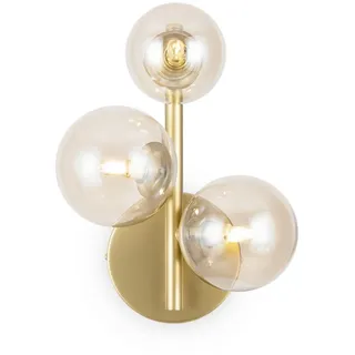 Maytoni Wandleuchte , Goldfarben, Bernsteinfarben , Metall, Glas , Kugel , 20x26 cm , Ce , gleichmäßige Lichtverteilung , Lampen & Leuchten, Innenbeleuchtung, Wandleuchten